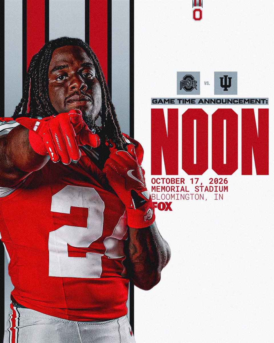 OhioStateFB's tweet photo. Big Noon in Bloomington ⏰ https://t.co/e8wOUAkyc2