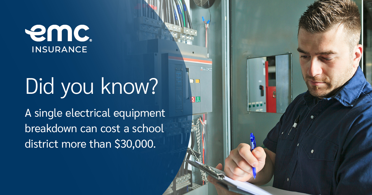 EMCInsurance's tweet photo. You might be tempted to ignore a flickering light, but electrical issues can quickly become costly safety hazards. With proactive maintenance, schools can help prevent outages, reduce fire risks, and extend the life of critical equipment. Learn more: https://t.co/hDWL4tZQsl https://t.co/LvCTzNOoBW