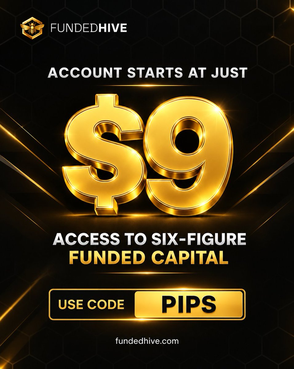 THE_SNR_SNIPER's tweet photo. ✈️YOUR TRADING JOURNEY. YOUR OPPORTUNITY. YOUR CAPITAL.🔥

Ready to take your trading to the next level? @FundedHive gives traders the opportunity to access six-figure funded capital, with accounts starting from just $9. 💰📈

Whether you're building consistency or aiming for bigger trading goals, the right opportunity can make a difference.

🎯 Start your challenge
💰 Access funded capital
📊 Trade with your strategy
🔥 Use CODE: PIPS 

Don’t wait for the perfect moment — create your opportunity and make every PIP count. 🚀

Use code:PIPS to get $5K for $7.2

👉 FundedHive | Trade. Perform. Grow.

@FundedHive