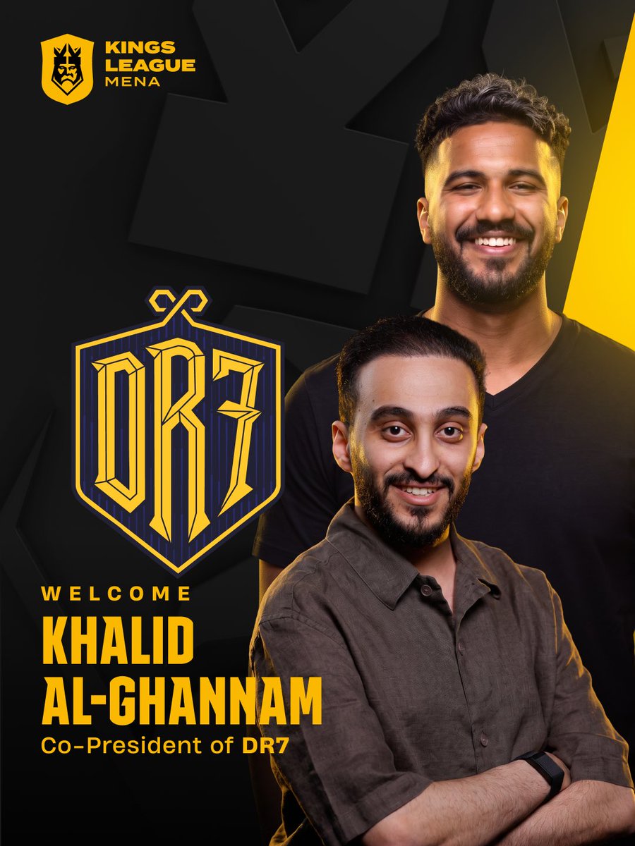 KingsLeagueMENA's tweet photo. ملك جديد انضم الى اللعبة 👑🔥

رحبوا معانا بـ خالد الغنام CO-PRESIDENT لفريق DR7 🥶 https://t.co/RPoYJBNx3S