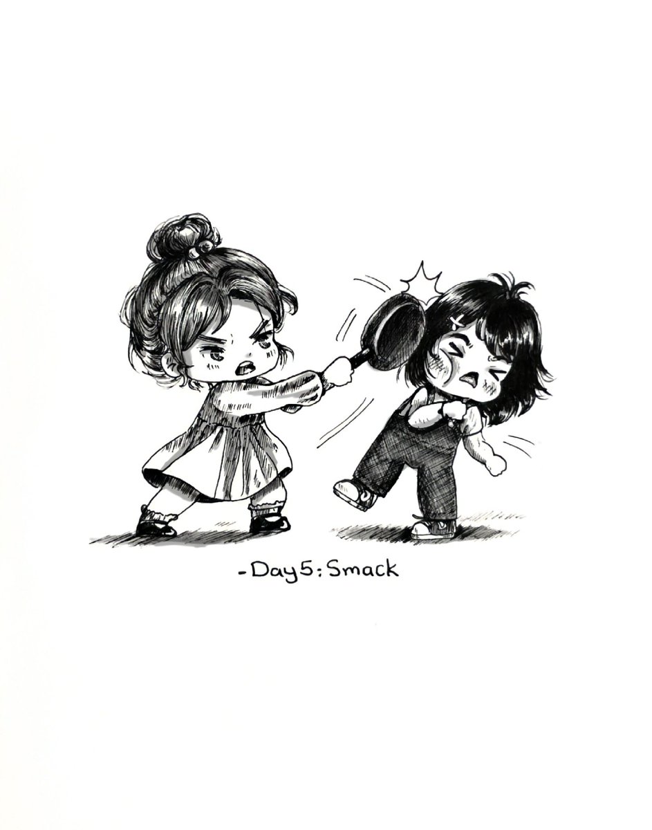 RoaaOY's tweet photo. #inktober Day 5: Smack 🍳 https://t.co/6PE8stgR1o