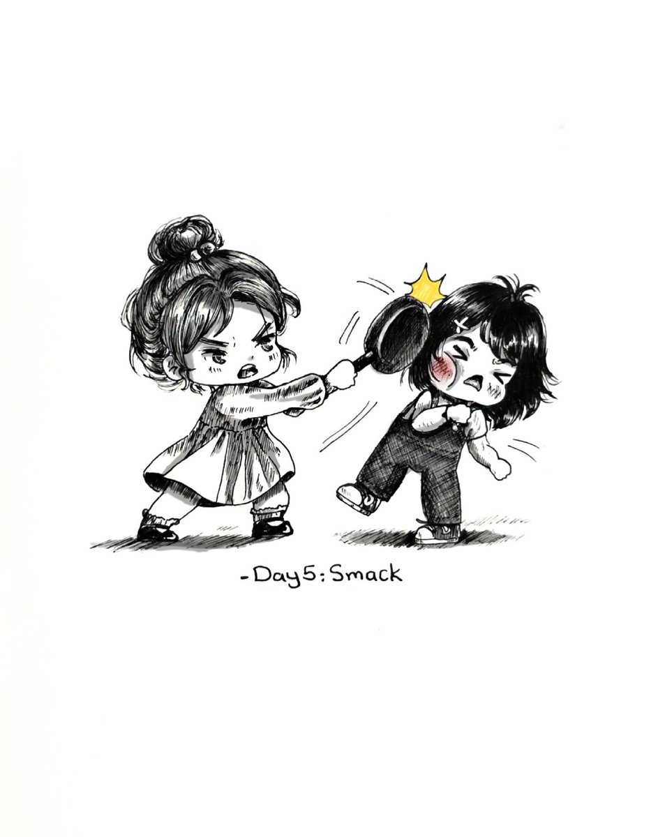 RoaaOY's tweet photo. #inktober Day 5: Smack 🍳 https://t.co/6PE8stgR1o