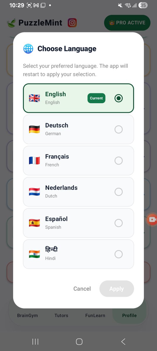 VithikaGup82616's tweet photo. Puzzlemint is now available in these languages, which one is yours ???
Which one should I add next to the list...
#shipathon #languages #localisation #feature #mobileapp #kotlin #android
Download the app now for FREE and try this feature :-) https://t.co/BICM2ZIZdy
