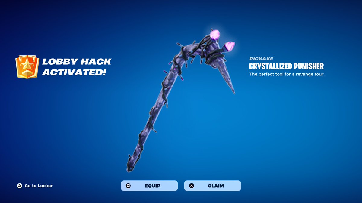 FortniteFNLK's tweet photo. HOW TO GET CRYSTALLIZED PUNISHER PICKAXE ADMIN PANEL CODES IN FORTNITE!

https://t.co/78FWN65unF https://t.co/fzTRO5n0nw