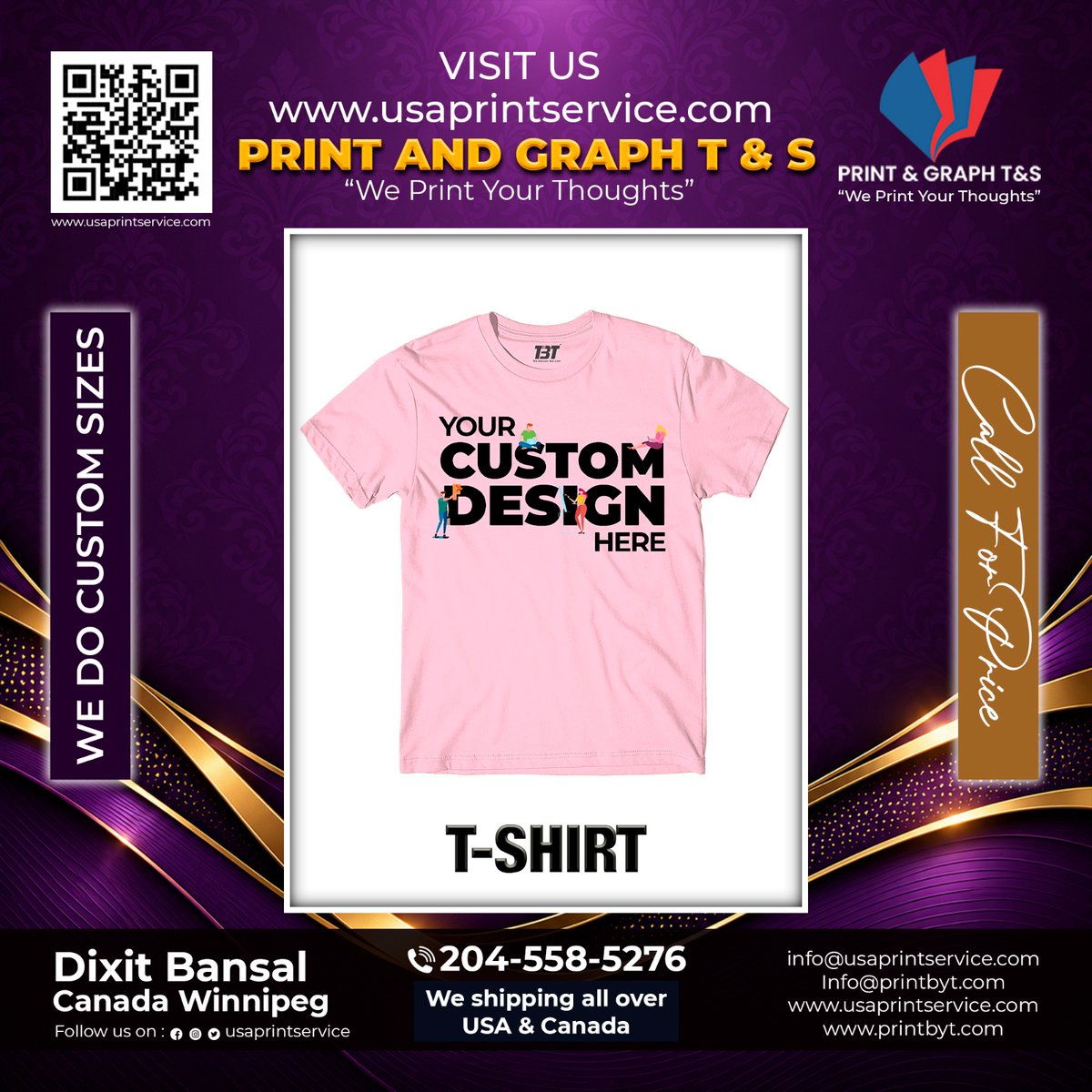 usaprint_canada's tweet photo. 👕✨ Make It Yours. Wear It Your Way
#CustomTShirts #TShirtPrinting #CustomPrinting #PrintAndGraphTS #USAPrintService #CustomDesign #TShirtDesign #CustomApparel #PersonalizedTShirts #PrintingServices https://t.co/k9CLVEiCw2