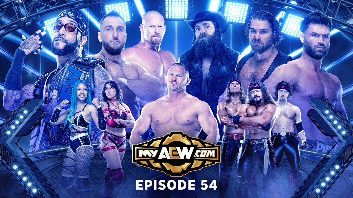 1FWrestling's tweet photo. 1FW TV Episode 54 is loaded with action!

In our Main Event @CarlieBravo teams with @Pres10Vance &amp; @jackedjameson vs The Aura @BradyPierce1 @CoreyHollis and Josie Quinn after The Aura took out @ShawnDean773 in a brutal attack!

Watch Episode 54 of 1FW TV on @myaewofficial https://t.co/BNS0JMbWVA