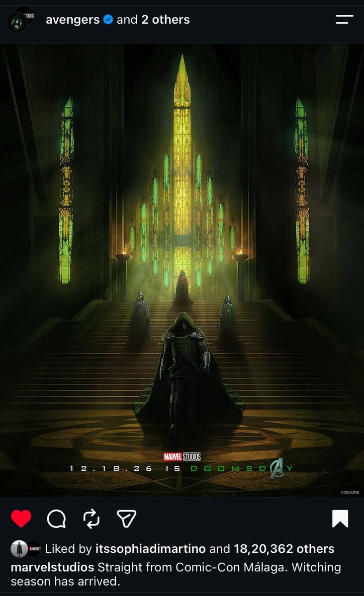 ItsPattiee7's tweet photo. @offsideAni She don’t interact on marvel’s post but on witch poster she did… https://t.co/N0H3DiozJB