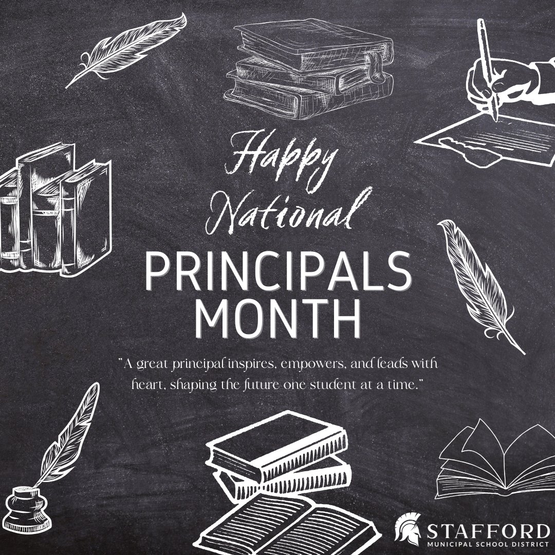 StaffordMSD's tweet photo. 🍎 Happy National Principals Month! 🍎

This October, Stafford MSD is proud to recognize and celebrate the principals who lead our campuses.

To all of our Stafford MSD principals: thank you for your leadership, your commitment and the difference you make every day. ❤️

#staffordmsd #StaffordSpartans #SpartanPride #NationalPrincipalsMonth