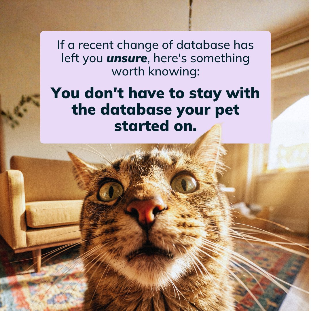 petdatabasecom's tweet photo. Has your microchip database started charging an annual fee?

If so, you don't have to stay put. We accept all UK-compliant microchips. If you've been affected and move to us before October 9th, we'll waive our one-off fee.

👉 https://t.co/BK5LXTxcGe

#PetMicrochip #PetOwners https://t.co/4Uv76JhuRp