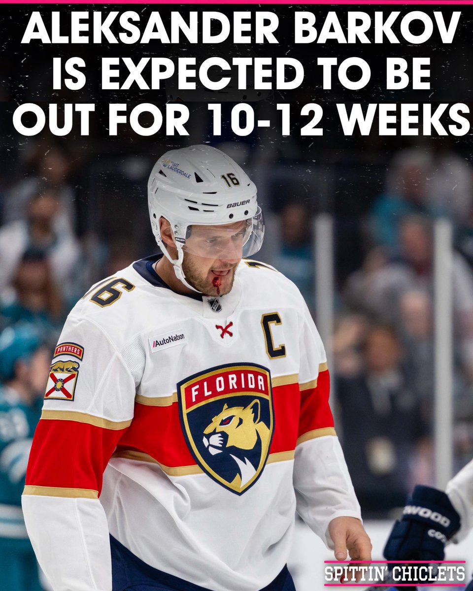 spittinchiclets's tweet photo. Barkov’s injury is expected to keep him out of the line up for 10-12 weeks. https://t.co/oh423dSlLj