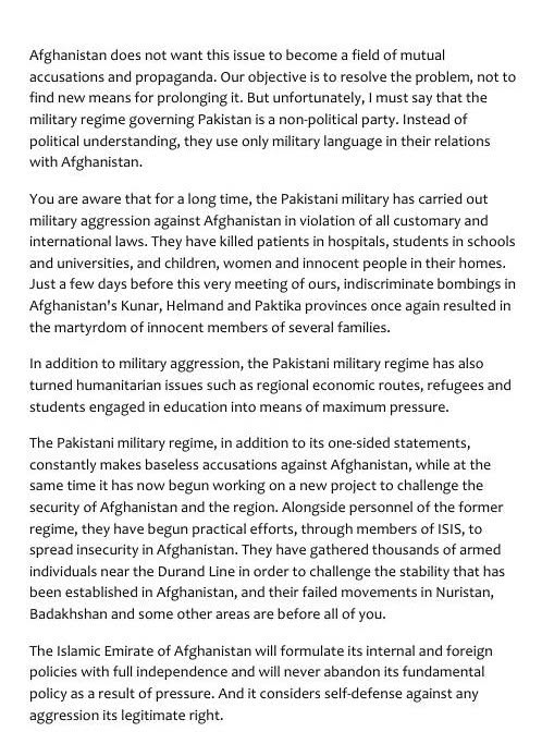 sidhant's tweet photo. Afghan FM Mawlawi Amir Khan 
Muttaqi at Moscow format talks on Afghanistan today

"Pakistani military has carried out military aggression against Afghanistan in violation of all customary and international laws" https://t.co/mnNGMNrhH6