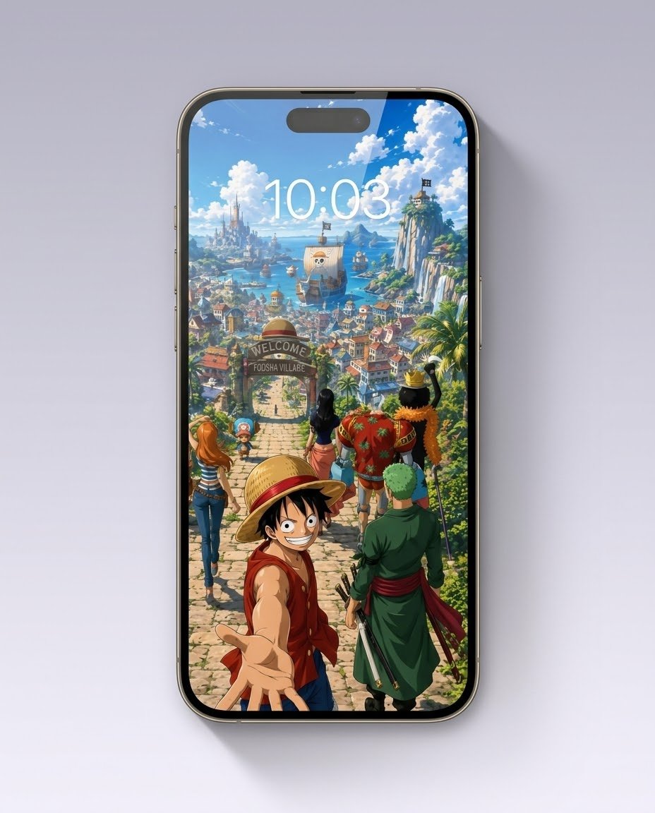 Moodyabstract's tweet photo. "Join the crew! Next stop:The Grand Line!" 👒⚓✨
The ultimate Straw Hat Pirates reunion wallpaper for your phone screen Featuring Luffy, Zoro, Nami &amp; the gang at Foosha Village🏴‍☠️
📲 Save &amp; Bookmark this post to upgrade your lock screen
#OnePiece #StrawHatPirates #PhoneWallpaper https://t.co/QR4O18ldi2