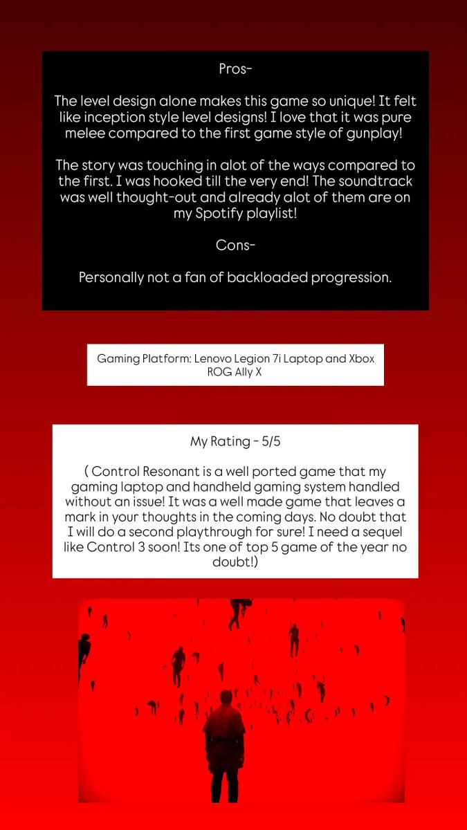 ShamilMak's tweet photo. My Quick and Short Review of Control Resonant #shamilmakeen #myreview #game #gamereview #gamer #pcgame #steam #xboxrogallyx #lenovolegion7i #control #controlresonant #remedygames @ControlRemedy #controlresonantreview https://t.co/UrpHJkF9E7