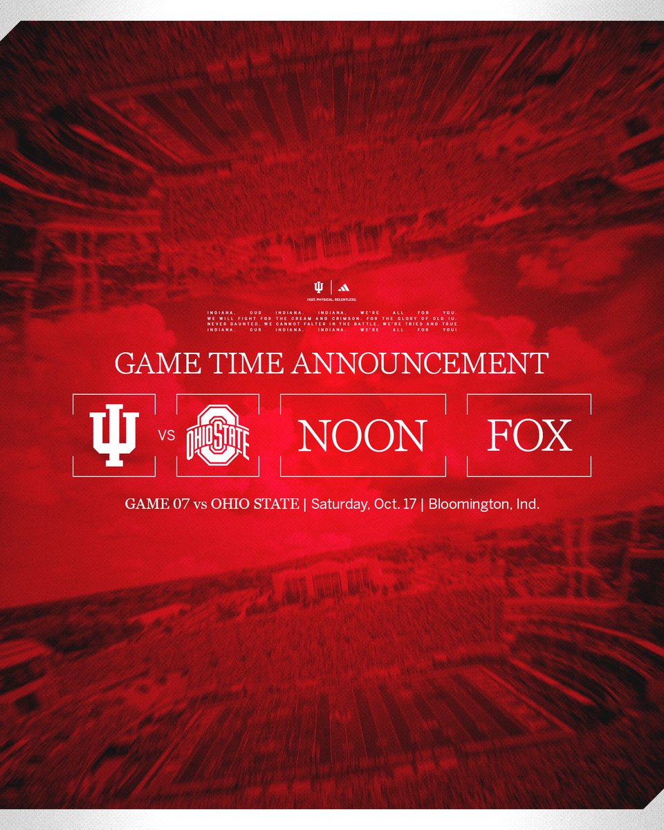 IndianaFootball's tweet photo. 🚨 Kick time for Week 7. https://t.co/pJHXbh2BAn