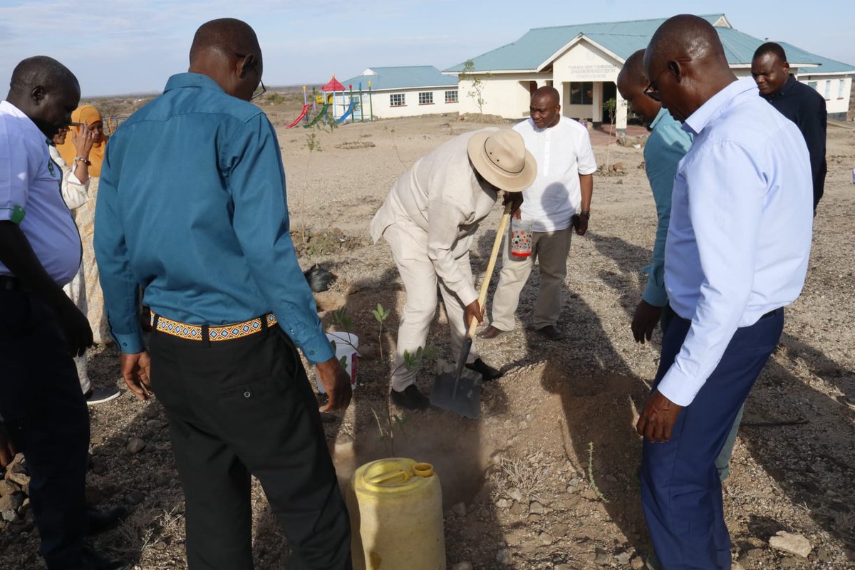 NGECKenya's tweet photo. NGEC IN TURKANA: COMMISSION VISITS LODWAR CHILDREN'S RESCUE CENTRE

The  Commission ended the first day of its Turkana mission with a visit to the Lodwar Children's Rescue Centre. The County Government of Turkana established the centre to rescue and care for orphaned children.

The facility's management briefed the Chairperson, Hon. Rehema Jaldesa, on the children in its care and the services the centre provides. Hon. Jaldesa commended the County Government for the initiative. She noted that it is one of very few children's rescue facilities established by a county government in Kenya.

The delegation, which included Vice Chairperson Commissioner Thomas Koyier, EBS, Commissioner Caroline Lentupuru, MBS, HSC, and the Commission Secretary/CEO, Dr Purity Ngina, MBS, then joined the centre in planting trees. The Commission also donated food and non-food items to support the children's care.

#NGECinTurkana