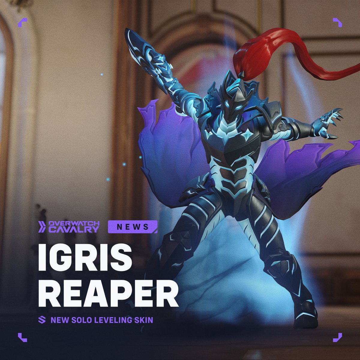 OWCavalry's tweet photo. New #Overwatch x Solo Leveling Skin: Igris Reaper ⚔️

🗓️ Available: October 06 https://t.co/LaW4EED8po