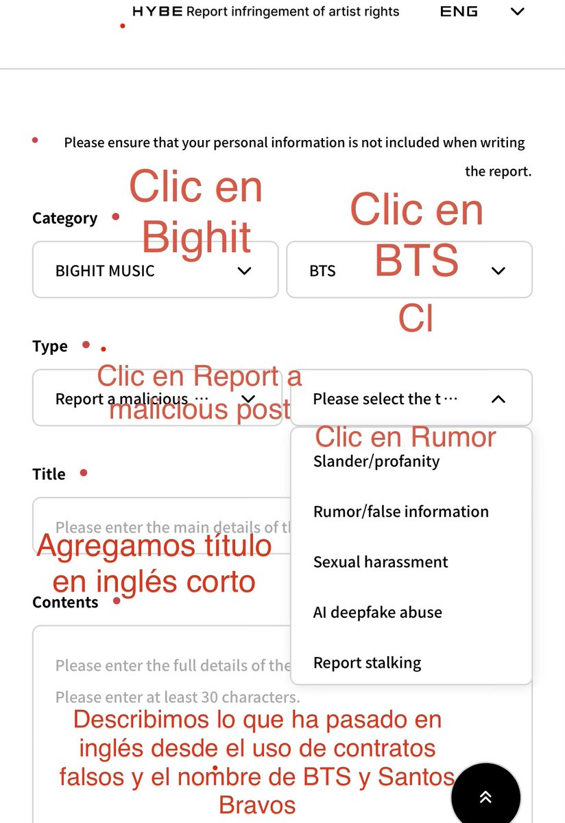 Cinderlgh's tweet photo. Podemos apoyar reportando la situación con Hybe porque al utilizar el nombre de la empresa, de BTS y Santos Bravos con contratos falsos es ilegal.
Aquí pequeños pasos para hacerlo
PÁGINA PARA REPORTAR:
https://t.co/gAJfeRpTD8 https://t.co/c0qrZBSpI1