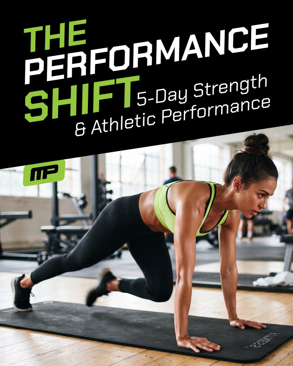 MusclePharm's tweet photo. ⚡ THE PERFORMANCE SHIFT

It’s time to shift the way you train...controlled strength, unilateral training, explosive movement, and conditioning:
1️⃣ POWER
2️⃣ PRECISION
3️⃣ UNILATERAL LOWER BODY
4️⃣ ATHLETE ENGINE + TEMPO STRENGTH
5️⃣ THE 5-MOVE FINALE

🔗 https://t.co/mGS7YOA6Hy https://t.co/X80ImTvRE2