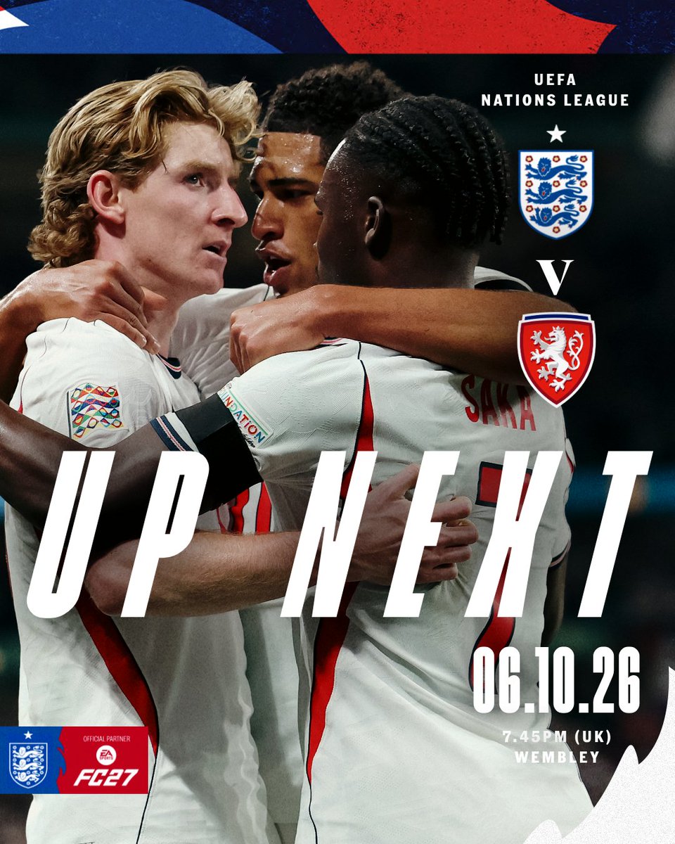 England's tweet photo. Facing Czechia on home soil 🏠

#ThreeLions | @EASPORTSFC https://t.co/F1tQSq40v8