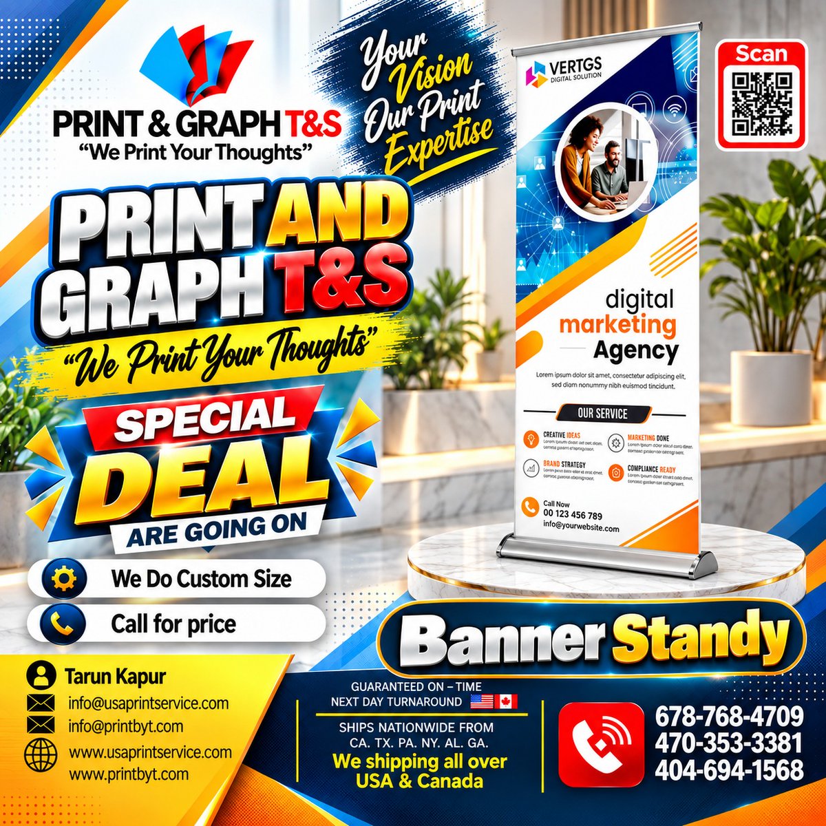 usaprintservice's tweet photo. 🚀 Bring Your Vision to Life with Print & Graph T&S #PrintAndGraphTS #PrintServices #CustomPrinting #BannerPrinting #GraphicDesign #BannerStand #DigitalMarketing #BusinessPrinting #BrandingSolutions #USA #Canada #PrintingServices #MarketingSolutions #CustomPrints https://t.co/ah9poyBxl3