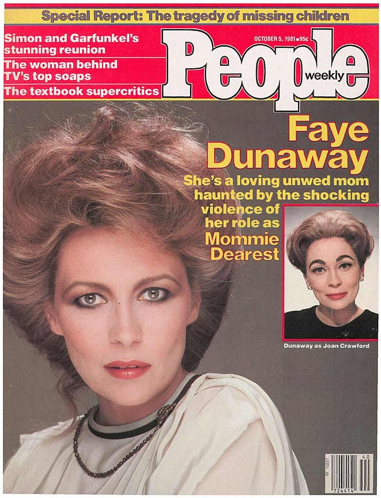 bitter69uk's tweet photo. On this day 45 years ago (5 October 1981): perennially intense screen diva Faye Dunaway featured on the front cover of People magazine promoting her hotly-anticipated new film – Mommie Dearest! #fayedunaway #lobotomyroom #mommiedearest #peoplemagazine #scarydiva #1980sfashion https://t.co/X9CAznb4iz