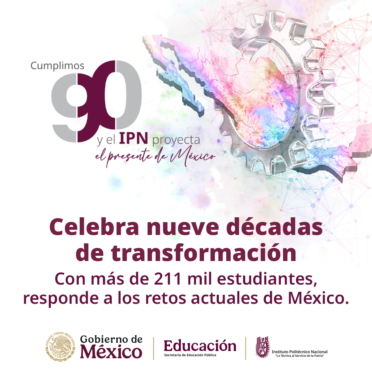 IPN_MX's tweet photo. ¡90 años formando generaciones que transforman a México! ❤️ Una historia de talento, ciencia, cultura y compromiso que nos recuerda que el conocimiento cobra sentido cuando está al servicio de nuestro país. Hoy celebramos con orgullo 90 años de hacer historia.
 🇲🇽 #90AñosIPN https://t.co/Ew30bexG3F