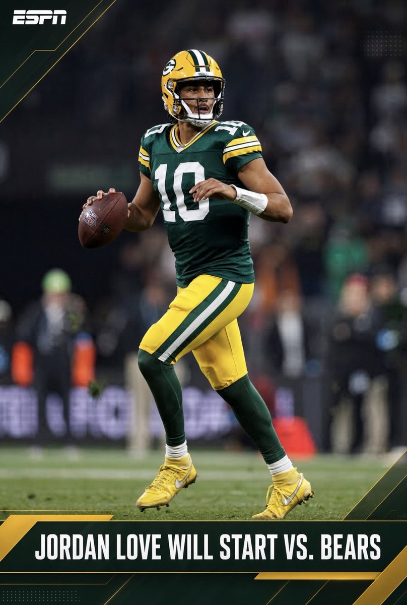 RomeOnReal's tweet photo. 🚨 BREAKING🚨

“Jordan Love will start vs. the Bears.

Great news for Chicago — we were worried the Packers might actually give us a challenge.” https://t.co/5fjFHit4Oo