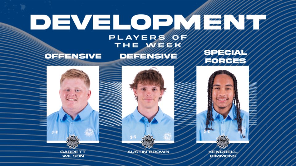 SWOSUFootball's tweet photo. Congratulations to our Week 5 Players of the Week:

Offense - Garrett Wilson

Defense - Austin Brown

Special Forces - Kendrell Kimmons https://t.co/s2SabR9mWA