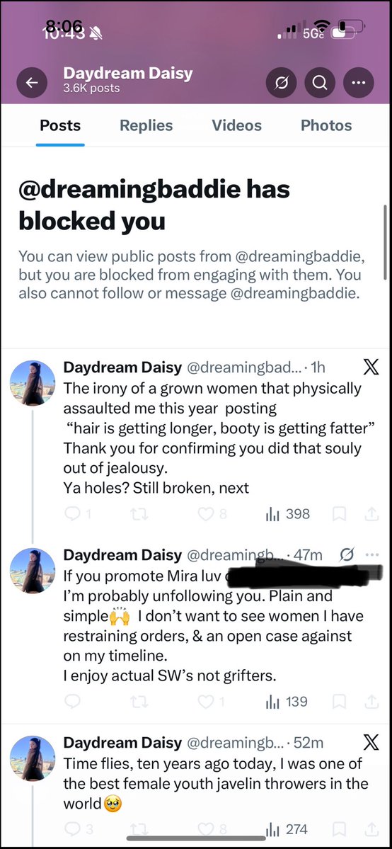 themiraluv's tweet photo. THE NIGHTMARE DAISY FILES 👹📂 @dreamingbaddie 

1. She has insulted my puss 🐱 and butthole on multiple occasions, calling them “broken.” First of all, rude. Second, if my holes are broken, somebody forgot to notify the 140+ dicks that have pumped them this year
2. I have been informed by directors that she becomes upset with them when they choose to work with me
3. Makes fake accounts wearing a variety of different colored wigs & clown makeup to spread more lies about me…
4. Claims I bullied her in the 101 house but doesn’t break down the ways in which I did… oh maybe because I never did actually 🤯
5. She told a security guard at a recent bday party that I had to leave because she had a “restraining order” against me. When the security guard asked her to provide proof, she had nothing to show. As far as I know, no such order exists. If you’re going to pull out the words “restraining order”, please at least BRING THE RESTRAINING ORDER. Where is it? In Narnia?! The person who beat ME up and has spent the last nine months bothering ME somehow needs a restraining order against me. Lovely 🫠
6. She has also made social media posts that very clearly appear to copy the way I speak. Minutes/hours after mine. Follows ppl right after I follow or post them. Coincidence? I think not!
7. I’m also afraid of being around people associated with her. Luckily, Daisy and her friends are never really invited to industry events, but there are ones that are open to all performers and ofc u can count on them being there. Call me old fashioned, but I would prefer my next industry experience to involve networking/fun times and not getting jumped
8. Falsely claims I “jumped” her and that I “broke” onto “her” property with intent to harm - online, in group chats with other performers, obviously in person with all her friends as they’ve blocked me, occasionally tweet about me, and give me dirty looks in person
9. I posted that I was staying at the 101 modeling guest house many moons ago bc I had a thing going on with the guy who lives in there and he was feeding some ducks in the pool. I thought it’d be a cute little story post. Clearly I thought wrong! This triggered her to the point where she felt the need to contact the owner of the main house regarding my presence there. MIND YOU she has me blocked on IG 🧐

I consist of the following:
1. 1st gen Cuban American
2. Grew up in Jersey
3. Endured years of college to get a civil engineering degree
4. Capricorn 🐐

Therefore, I was blessed w a smart mouth and have ZERO reason to ever use my hands to get a point across. Just something for u all to think about