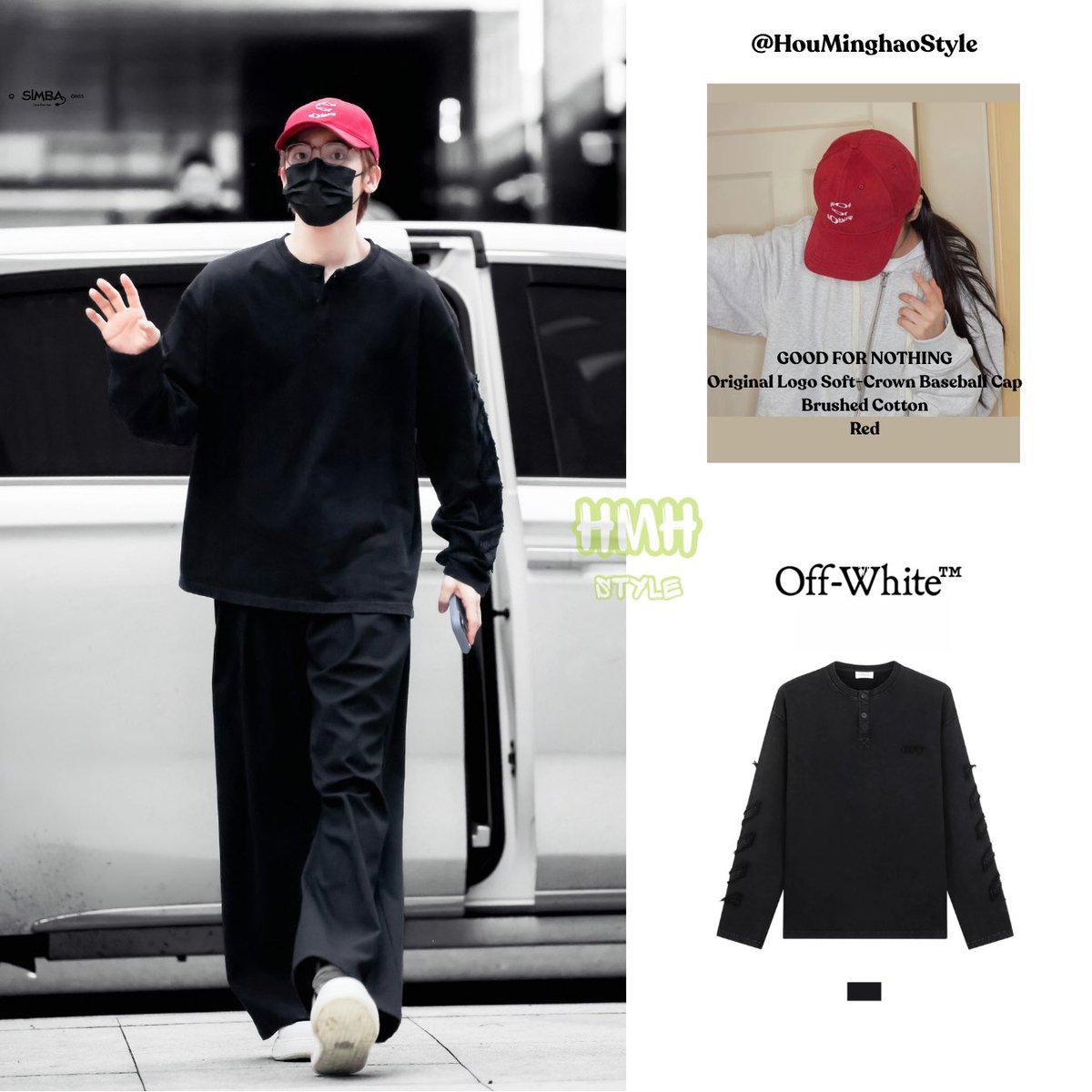 HouMinghaoStyle's tweet photo. 05.10.2026 | HMH STYLE

Hou Minghao — Rong Rong makeup arrival today 🖤

All black + red cap 

#HouMinghao #侯明昊 #HMHStyle https://t.co/bDQnJ4G9NF
