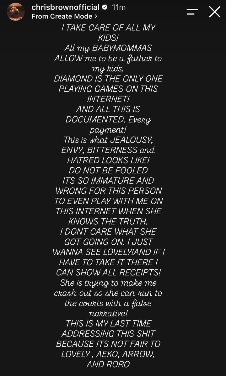 wavecheckers's tweet photo. Chris Brown says this is the last time he’ll be addressing anything regarding co-parenting with his BMs🧑‍🧒‍🧒 https://t.co/LiHCl7AnNG