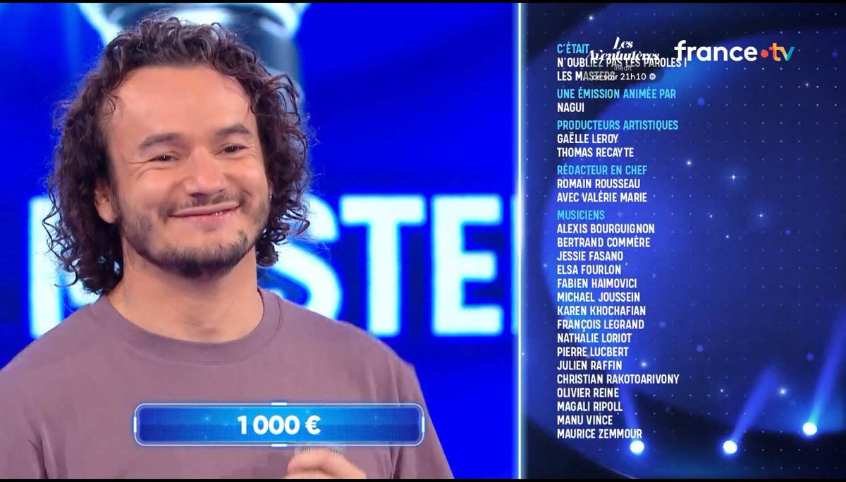 titi1960's tweet photo. #Fin #Masters2026 de #Noplp de @nagui #Benoit Vs #Alessandra
C'est #Benoit qui gagne le #match avec 1 000 €
la suite tout de suite #Mika Vs #Renault https://t.co/L9N56rEhUg
