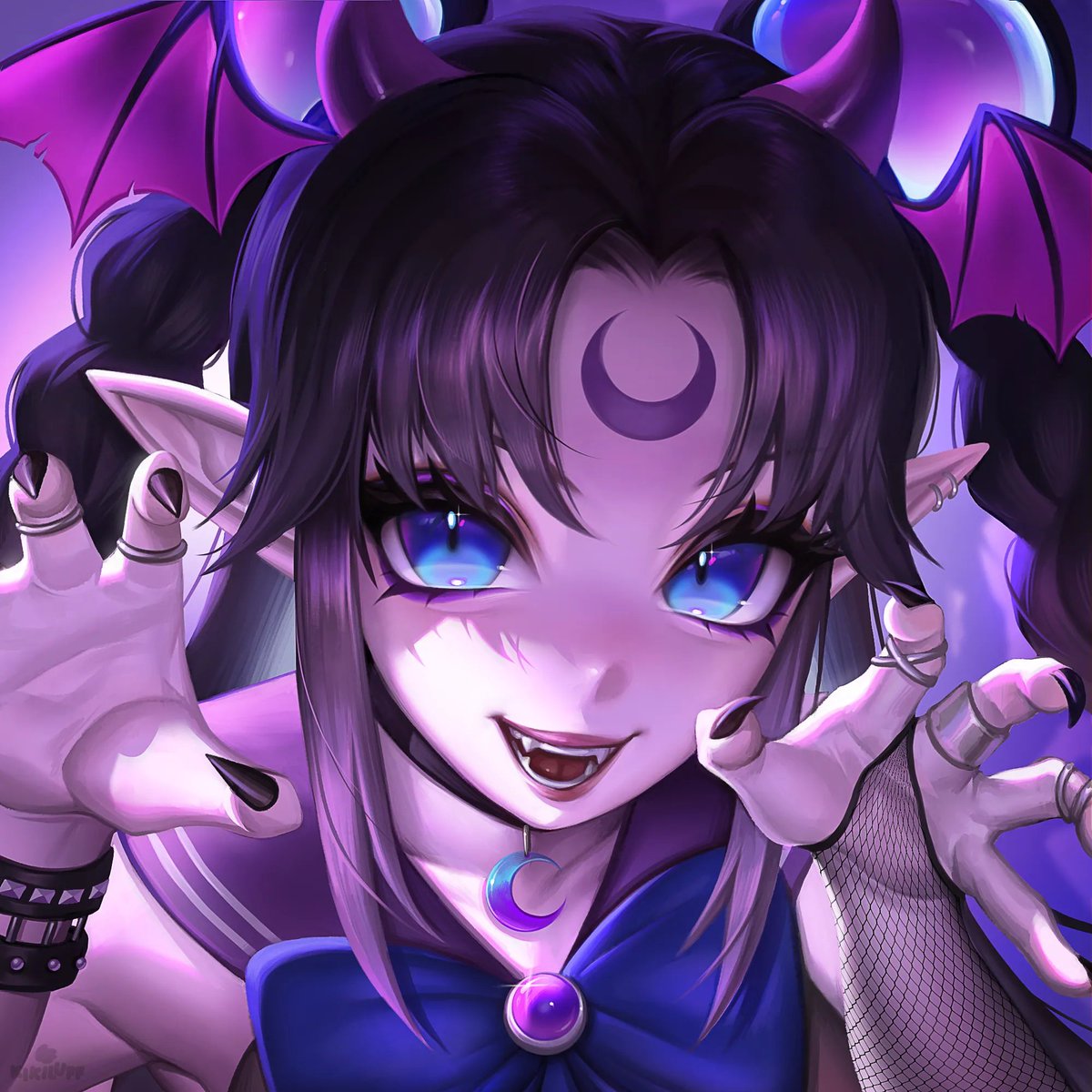 KrystalDexth's tweet photo. There you are… come a little closer. I’ve been waiting for you. 💜

#VTuber #ENVtuber https://t.co/90opHlOeP1
