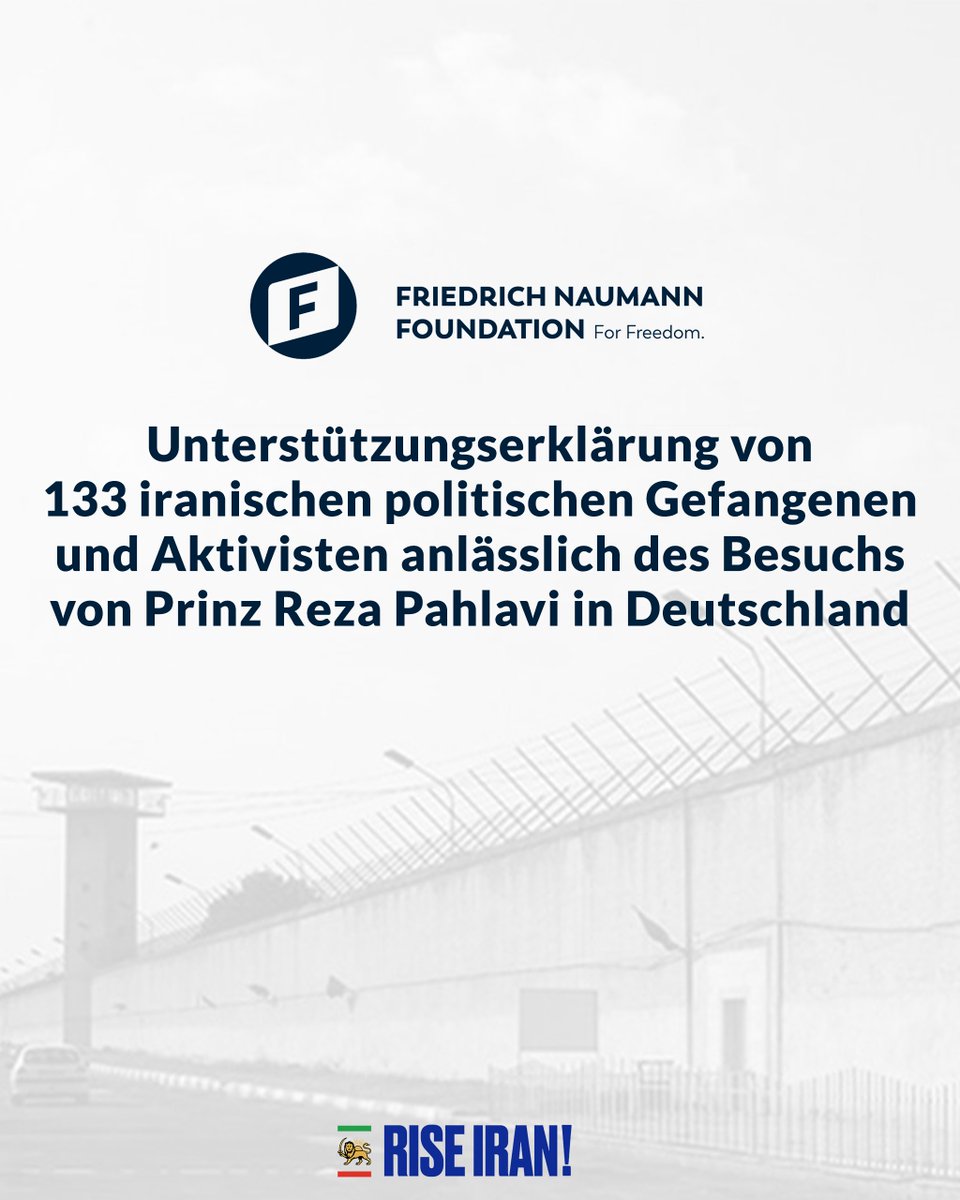 PahlaviComms's tweet photo. Unterstützungserklärung von 133 iranischen politischen Gefangenen und Aktivisten anlässlich des Besuchs von Prinz Reza Pahlavi in Deutschland

"Im Namen Irans

An den Vorstand und die Verantwortlichen der Friedrich-Naumann-Stiftung für die Freiheit

Sehr geehrte Damen und Herren,

wir, die Unterzeichnenden dieses Schreibens, sind politische Gefangene, die derzeit in Iran inhaftiert sind. Wir danken Ihrer Stiftung für die Entscheidung, den Freiheitspreis 2026 dem iranischen Volk zu verleihen und Prinz Reza Pahlavi damit zu betrauen, diesen stellvertretend und treuhänderisch für das iranische Volk entgegenzunehmen.

Wir danken Ihnen dafür, dass Sie den Freiheitskampf des iranischen Volkes sowie das Leid der politischen Gefangenen und das Andenken an diejenigen würdigen, die auf dem Weg zur Freiheit ihr Leben verloren haben.

Dieses Schreiben erreicht Sie und die internationale Gemeinschaft hinter den Mauern iranischer Gefängnisse. Unter uns befinden sich Menschen, die viele Jahre ihres Lebens in Haft verbracht haben. Folter, Repression und der Druck auf Gefangene und ihre Familien sind zum Preis für die Forderung nach Freiheit in unserem Land geworden. Wir haben dieses Leid in der Hoffnung auf ein freies Iran ertragen. Heute bitten wir Sie, unsere Stimme zu hören.

Am 8. und 9. Januar 2026 gingen Menschen in Iran auf die Straße, um Freiheit und ein Ende der Islamischen Republik zu fordern. Ihnen wurde mit blutiger Repression begegnet. Veröffentlichte Berichte und Schätzungen sprechen von Zehntausenden Todesopfern. Tausende weitere Menschen wurden festgenommen. Zahlreiche Familien trauern bis heute um ihre Angehörigen oder warten noch immer auf Nachricht über deren Schicksal.

Auch nach diesen Tagen endete die Repression nicht. Die Hinrichtungen von Demonstrierenden und politischen Gefangenen wurden fortgesetzt. In vielen dieser Verfahren wird den Betroffenen nicht einmal die Tötung eines Menschen vorgeworfen. Dennoch werden Todesurteile auf der Grundlage von unter Folter erzwungenen Geständnissen und in unfairen Gerichtsverfahren verhängt. Menschen werden ihres Lebens beraubt, weil sie ein menschenwürdiges Leben, Freiheit und das Recht eingefordert haben, selbst über ihre Lebensweise zu bestimmen. Wer unbewaffnet für seine Rechte auf die Straße gegangen ist und niemanden getötet hat, darf nicht zum Tode verurteilt und hingerichtet werden.

Wir Unterzeichnenden betrachten Prinz Reza Pahlavi als unseren politischen Vertreter und als Stimme unserer Forderungen gegenüber der internationalen Gemeinschaft. Wir vertrauen ihm die politische Vertretung unserer Anliegen auf dem Weg zur Freiheit Irans an und haben keine andere Person als unsere Vertretung benannt. Wir bitten Prinz Reza Pahlavi, diese Botschaft bei der Entgegennahme des Freiheitspreises vor die Weltöffentlichkeit zu tragen.

Unser Ziel ist das Ende der Islamischen Republik und die Errichtung einer freien und demokratischen Staatsordnung, die vom Willen des Volkes getragen wird, die territoriale Integrität Irans wahrt und auf der Trennung von Religion und Staat beruht.

Wir unterstützen Prinz Reza Pahlavi bei der Führung des Übergangs zu einem solchen Iran.

Über die zukünftige Staats- und Regierungsform Irans muss das iranische Volk in einer freien Abstimmung selbst entscheiden. Die Rechte und Freiheiten aller Bürgerinnen und Bürger müssen unabhängig von Herkunft, Geschlecht, Religion, Weltanschauung oder politischer Überzeugung geachtet und geschützt werden.

Wir werden keine Lösung akzeptieren, die die Freiheit des iranischen Volkes oder das Ende der religiösen Herrschaft außer Acht lässt.

Wir fordern die Regierungen und internationalen Institutionen auf: Seien Sie die Stimme der Hingerichteten, ihrer Familien und der politischen Gefangenen, denen die Hinrichtung droht. Handeln Sie unverzüglich, um das Leben dieser Gefangenen zu retten und weitere Hinrichtungen zu verhindern. Lassen Sie nicht zu, dass Menschen hingerichtet werden, weil sie für Freiheit und ein besseres Leben protestiert haben.

Üben Sie wirksamen internationalen Druck aus, um die bedingungslose Freilassung politischer Gefangener und ein Ende der Folter zu erreichen. Fordern Sie unabhängigen internationalen Beobachtern Zugang zu den Gefängnissen und verlangen Sie die Aufklärung des Schicksals der Festgenommenen und Verschwundenen.

Beenden Sie die Politik der Beschwichtigung und der Geschäfte mit der Islamischen Republik. Das Leben und die Freiheit des iranischen Volkes dürfen nicht Gegenstand politischer oder wirtschaftlicher Kompromisse sein. Beenden Sie politische Unterstützung und Geschäfte, die zum Fortbestand dieses Regimes oder zur Stärkung seines Repressionsapparates beitragen. Die Verantwortlichen für Tötungen, Folter und andere schwere Menschenrechtsverletzungen müssen zur Rechenschaft gezogen werden. Ihre Taten dürfen im Rahmen politischer oder wirtschaftlicher Vereinbarungen nicht in Vergessenheit geraten.

Die eingefrorenen iranischen Vermögenswerte gehören dem iranischen Volk. Wir fordern die Regierungen, in deren Hoheitsbereich sich diese Vermögenswerte befinden, auf, einen rechtmäßigen und transparenten Mechanismus zu schaffen, durch den diese Mittel – in Abstimmung mit Prinz Reza Pahlavi sowie unter unabhängiger Kontrolle und transparenter Rechnungsprüfung – zur Unterstützung des Freiheitskampfes des iranischen Volkes sowie der Familien politischer Gefangener und der Getöteten eingesetzt werden können. Diese Mittel dürfen nicht erneut dem Repressionsapparat oder den mit dem Regime verbundenen Netzwerken zur Verfügung gestellt werden.

Unterstützen Sie die Menschen in Iran dabei, Zugang zu einem freien und sicheren Internet zu erhalten. Nehmen Sie die Bereitstellung und Finanzierung von Starlink sowie anderer sicherer Kommunikationsmöglichkeiten in Ihre Unterstützungsmaßnahmen auf. Die Menschen müssen miteinander kommunizieren, Informationen austauschen und ihre zivilgesellschaftlichen Aktivitäten und Proteste koordinieren können. Lassen Sie nicht zu, dass die Regierung durch Internetsperren ihre Repression vor der Welt verbirgt und die Verbindung der Menschen in Iran zur Außenwelt unterbricht.

Wir appellieren an die internationale Gemeinschaft, die Bemühungen von Prinz Reza Pahlavi für die Freiheit Irans zu unterstützen und die Forderungen des iranischen Volkes, die er gegenüber der Welt vertritt, ernst zu nehmen. Ihre Unterstützung muss sich in konkreten Maßnahmen zum Schutz des Lebens politischer Gefangener und zur Stärkung der Menschen in Iran niederschlagen.

Wir wollen ein Iran, dessen Regierung gegenüber seinem Volk rechenschaftspflichtig ist und dessen Ressourcen dem Wohlergehen seiner Menschen dienen. Wir wollen mit unserem Wissen, unserer Arbeit und unserer Kultur einen Beitrag zur internationalen Gemeinschaft leisten und mit unseren Nachbarn und anderen Nationen in Frieden leben.

Die Zukunft Irans muss frei sein von Terrorismus, Kriegstreiberei und Unterdrückung.

Wir bitten die Friedrich-Naumann-Stiftung für die Freiheit, diese Botschaft an Regierungen, internationale Institutionen und die Weltöffentlichkeit weiterzutragen. Zugleich bitten wir Prinz Reza Pahlavi, bei der Verleihung des Freiheitspreises die Stimme der politischen Gefangenen in Iran hörbar zu machen.

Seien Sie unsere Stimme und die Stimme der Familien, die Gerechtigkeit für ihre Angehörigen fordern. Für diejenigen, denen die Hinrichtung droht, zählt jeder einzelne Tag. Lassen Sie das iranische Volk auf seinem Weg zur Freiheit nicht allein.

Mit Hochachtung und in der Hoffnung auf ein freies Iran

Eine Gruppe politischer Gefangener in Iran,
Oktober 2026"
