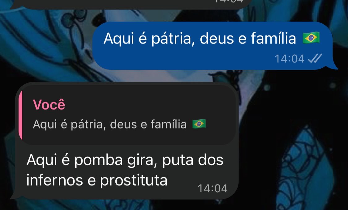 sifodeman's tweet photo. aqui é pombo gira, puta dos infernos e prostituta ⭐️ https://t.co/eFWuoZTKjI