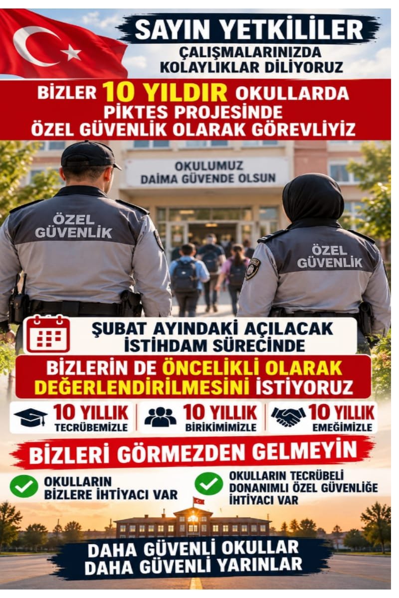 EdaBaykal185640's tweet photo. @oktay_saral @Yusuf__Tekin
@oktay_saral
@isikhanvedat
@topogluemre
@chnkvnc
@memetsimsek
#Piktes ÖZEL GÜVENLİKLER 

📌10 YILLIK TECRÜBEYLE
📌10 YILLIK EMEKLE
📌10 YILLIK BİRİKİMLE
12 AYLIK İSTİHDAMA DAHİL
OLMAYI  BEKLİYORUZ 
SAYGILARIMIZLA
🇹🇷TÜM OKULLAR GÜVENDE OLSUN https://t.co/mpwDvAUcCo
