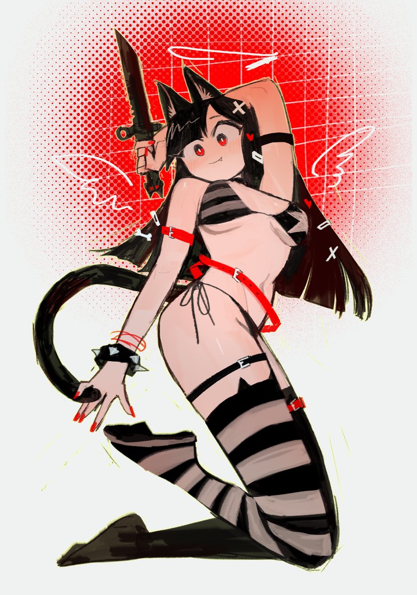 Akiko_oc's tweet photo. The cat murderer you cannot resist🐱🔪🩸 https://t.co/zCSWgDT3or