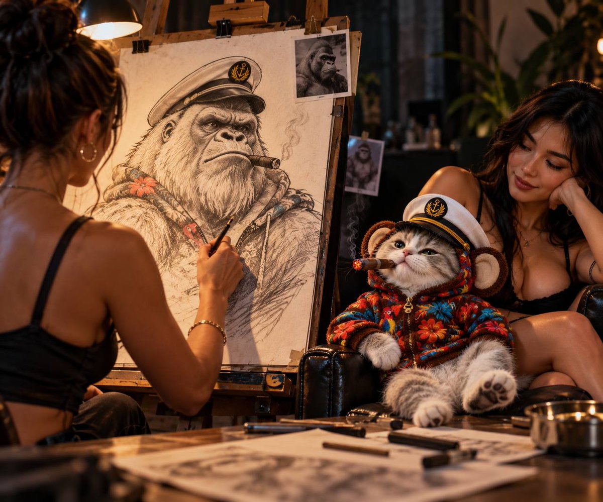 apecatsol's tweet photo. Told her to draw what she sees. Can’t argue with talent. https://t.co/6T2rggaqxo