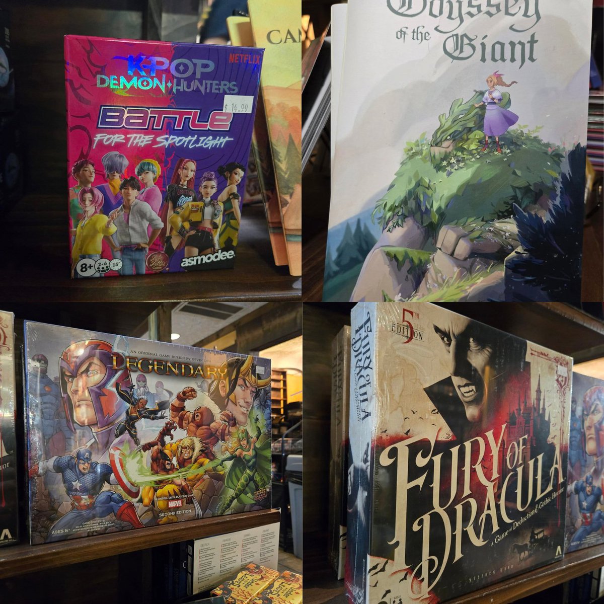 ZulusGameCafe's tweet photo. New shelf update!
- Under the Leaves
- Totally Human
- Gold Country
- K-Pop Demon Hunters: Battle for the Spotlight
- Odyssey of the Giant
- Legendary: A Marvel Deck Building Game: Second Edition
- Fury of Dracula - 5th Edition
#zulusgames #boardgames #boardgameaddict https://t.co/5sPEWxo1Xa