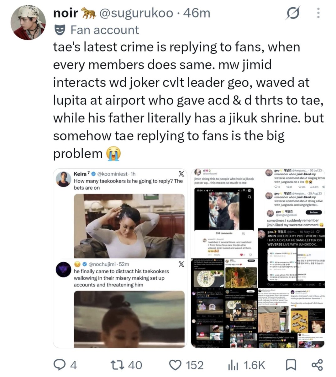 nochujimi's tweet photo. im glad noirtoad acknowledges that her fave knows who his fans are (🐰🐻🐯) and how easily he picks them out in the crowd https://t.co/0MP9xIRZvI