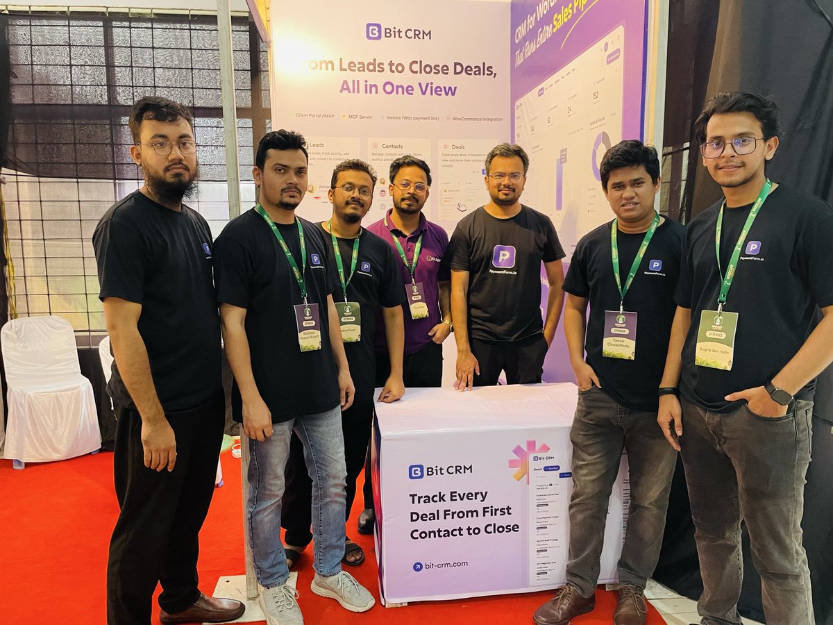 Sugribb_SEO's tweet photo. With @Paymentformio & @WPBitCRM at WordCamp Sylhet 2026 ❤️
Loved meeting WordPress enthusiasts, discussing use cases, and hearing your ideas. The interest & support truly motivate us to keep building better product!
#PaymentFormio #BitCRM #WCSylhet2026 #WordPress #WordCamp https://t.co/IfIYGVKFdc