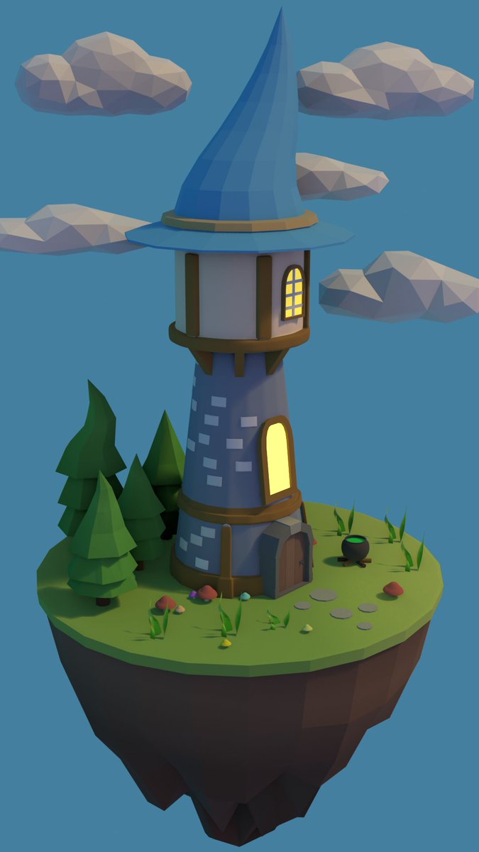Cluderk's tweet photo. Spent some extra time working on this stylized fantasy scene. Slowly getting better at lighting, materials, and making my renders feel more alive.😊
#Blender3D #3DArt #3DArtist #Blender https://t.co/zmoKpHRe2D