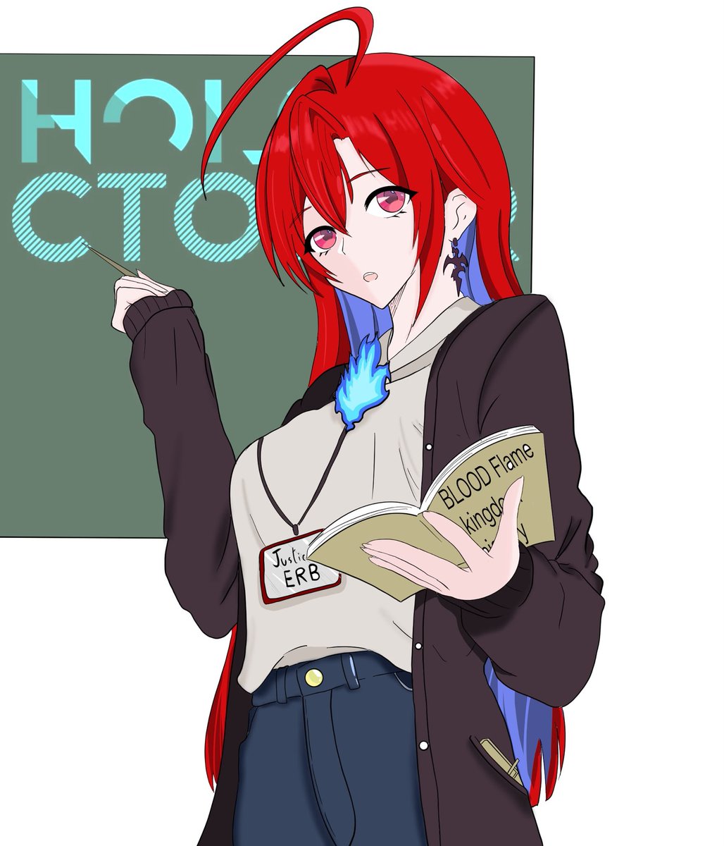 Akira_honoo's tweet photo. Day 5 teacher 
#holoctober #BloodflameArt https://t.co/eP6CLS1ERm