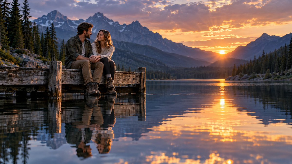 Quiet Couple on Lake Dock