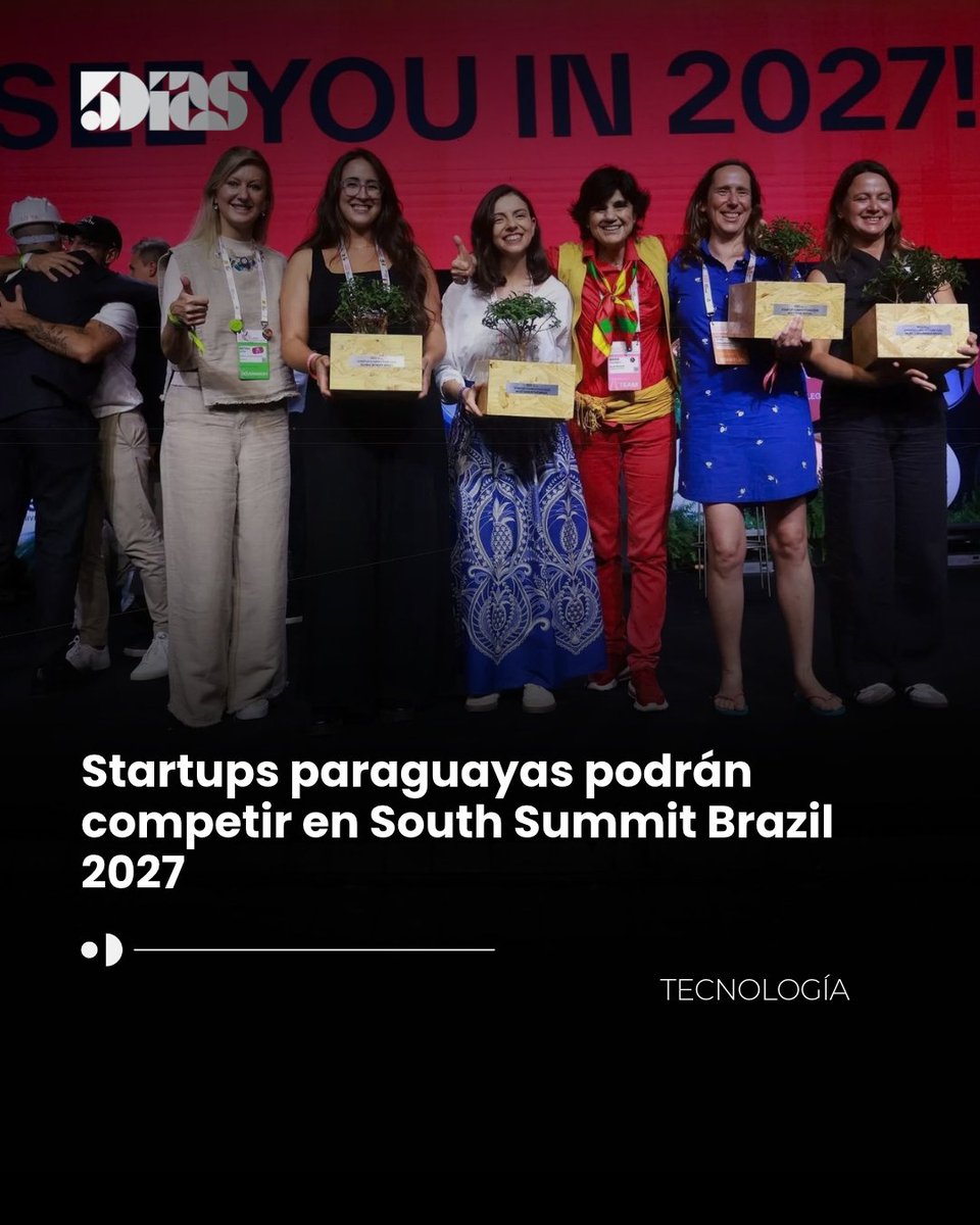 5DiasPy's tweet photo. 🚀🇵🇾 Startups paraguayas podrán competir en South Summit Brazil 2027.

La convocatoria gratuita está abierta hasta el 14 de diciembre para emprendimientos de cualquier sector y etapa de desarrollo que busquen conexiones con inversores, empresas y nuevos mercados.

50 startups serán seleccionadas como finalistas y accederán a mentorías, reuniones con inversores y oportunidades de expansión internacional. La edición 2026 recibió más de 2.300 candidaturas de 66 países.

📅 14 al 16 de abril de 2027 | 📍 Porto Alegre

Leé más en  

#5Días #Startups #Emprendedores #SouthSummit #Inversión #Innovación #Paraguay