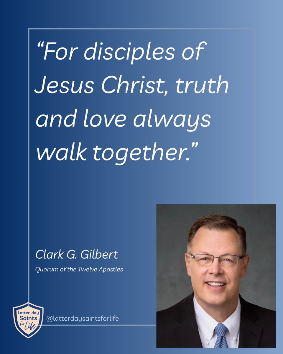 LDSaintsforLife's tweet photo. "I may have won the debate in the moment, but I lost the Spirit."

"For disciples of Jesus Christ, truth and love always walk together."

"The Lord will help us as we strive to teach truth with love."

Testifying of the sanctity of life is not always an easy thing to do. We are grateful for Elder Gilbert's words of standing for truth with love, which just so happened to coincide with the theme for our conference this year!

 "Stand for life with love." 

Ticket sales close soon! Come help us stand for life with love. Link to registration and details below.

https://t.co/1PtThlVrMp