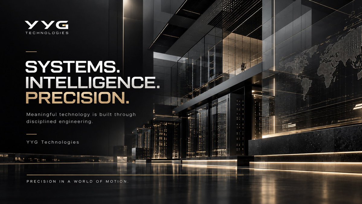 YYGTech's tweet photo. Systems. Intelligence. Precision.

The markets move fast.
Technology must move with purpose.

At YYG Technologies, we build intelligent systems through disciplined engineering and precision-driven technology.

Precision in a world of motion.

#YYGTechnologies #Fintech #Technology https://t.co/mwNYLoeB6W