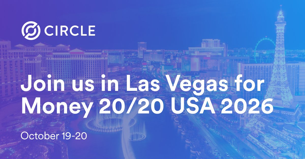 circle's tweet photo. Start your morning at Money20/20 USA with Circle at Yardbird in Money Row, October 19–20 from 8:30am to 12pm PT.

Stop by for a bite, connect with the team, and recharge before heading back into the conference.

Badge Required. https://t.co/wQtHV1RsOy