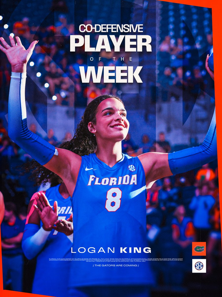 GatorsVB's tweet photo. DEFENDED HER COURT 👑

Logan King named SEC Co-Defensive Player of the Week for the second time this season! https://t.co/N9xuFqq4ni
