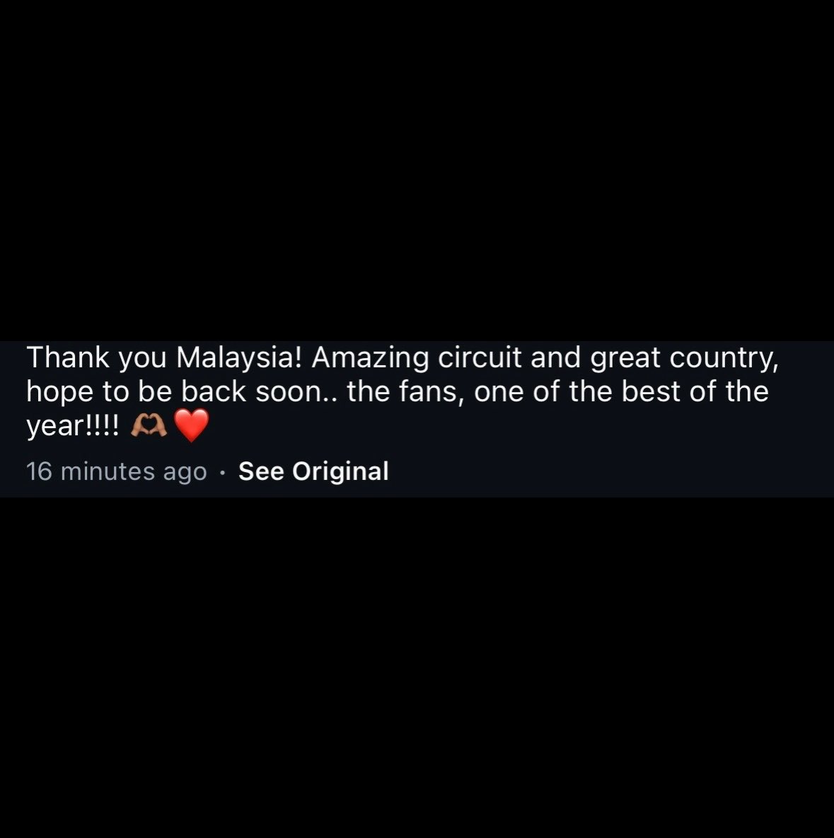 luckyagainlando's tweet photo. the malaysian fans being so sweet they actually managed to make franco colapinto go all shy 😭🥺 OF ALL PEOPLE. he loved them so much he even made sure to mention it on his ig post ❤️ https://t.co/jF4ObHQ6LR